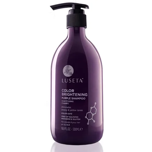 Vista 13 de Luseta - Champú azul para color castaño cobrizo y tonos fríos, depósito de color e iluminación para cabello tratado, 16.9 onzas