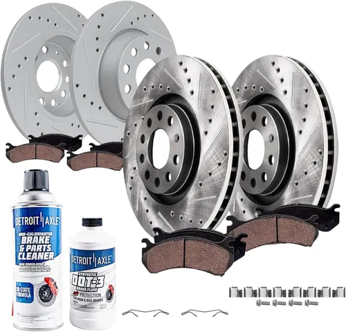 Vista 31 de Detroit Axle - Kit de freno trasero para Chevy Silverado 1500 Avalanche GMC Sierra 1500 2007-2014, Suburban Yukon XL 1500 Tahoe Escalade EXT ESV