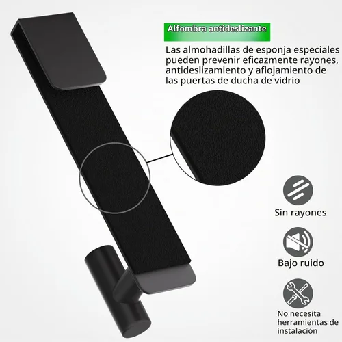 Vista 5 de HUFEEOH - Paquete de 2 ganchos negros en forma de T de 7.5 pulgadas