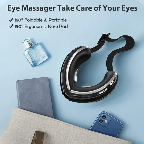 Vista 9 de Masajeador ocular con calor y frío para migrañas, ojos secos - Máscara masajeadora de ojos para relajación, regalo para mujeres y hombres