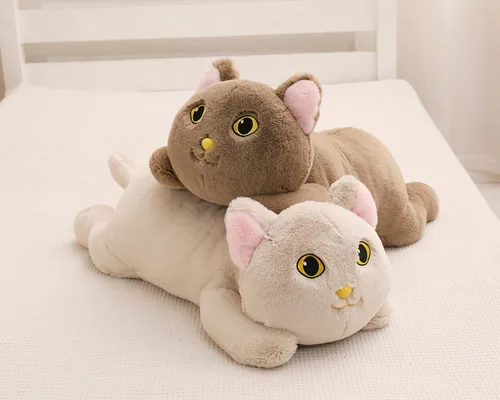 Vista 7 de YESGIRL Animales de peluche con peso de gato de 26.4 pulgadas, 5 libras, animal de peluche grande con peso, linda almohada de juguete de peluche