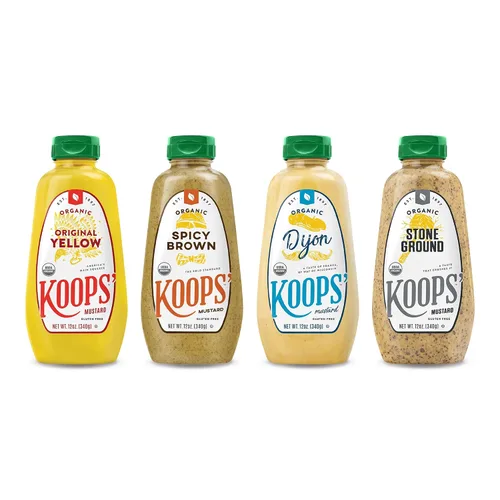 Vista 18 de Koops' Mostaza Dijon orgánica – Condimento Dijon, sin gluten, kosher, sin OMG, salsa de mostaza orgánica certificada por USDA, fabricado