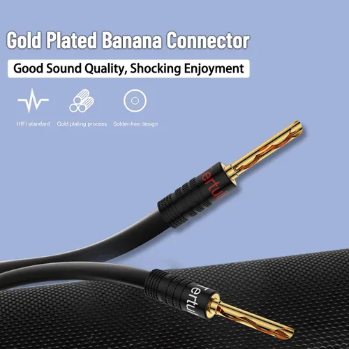 Vista 6 de Tertullus BFA - Enchufes tipo banana de 24 quilates chapados en oro de 24 quilates, bloqueo de doble tornillo para cine en casa, placa de pared