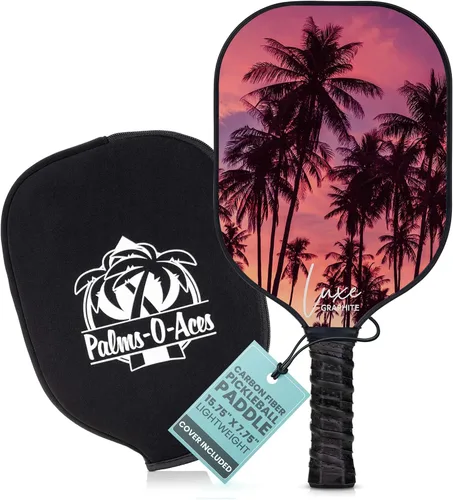 Vista 11 de Palms-O-Aces Carbon Fiber Pickleball Paddle – USAPA Approved 16mm T700 Graphite Paddle with Textured Spin Surface Lightweight Carbon Fiber