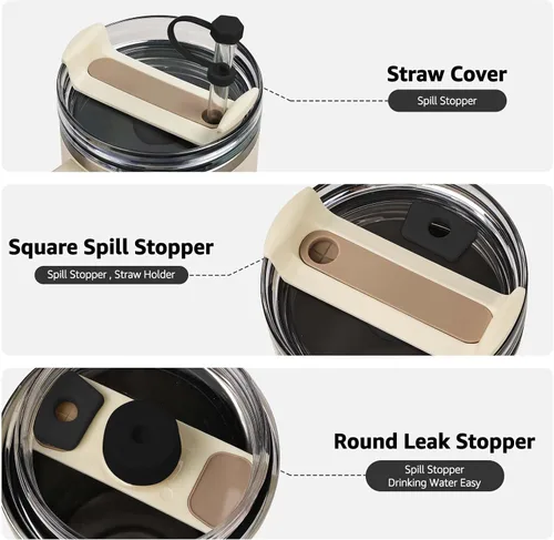 Vista 4 de Stanley - Cubrepopotes de silicona para vasos de 2.0, 30 onzas / 40 onzas, compatibles con el juego de accesorios Stanley (paquete de 1, negro)