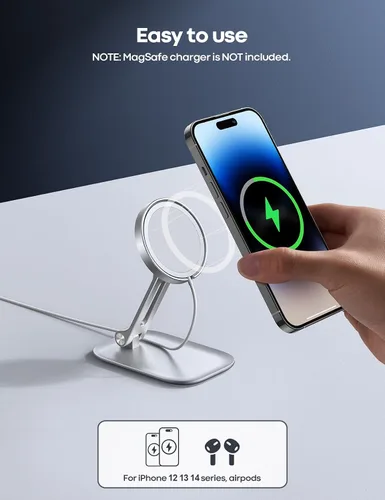 Vista 2 de Lamicall Soporte para cargador seguro Mag y soporte para teléfono celular