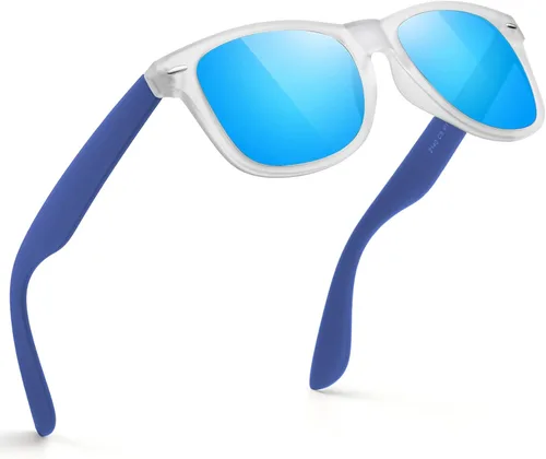Vista 44 de FEIDUSUN Lentes de sol polarizados para hombre y mujer, lentes de sol retro negros para conducir, pescar, protección UV