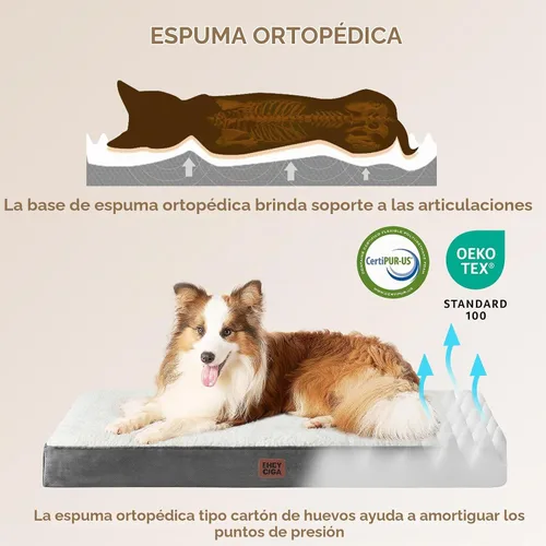 Vista 3 de EHEYCIGA Camas ortopédicas para perros, cama para perros con funda extraíble lavable, todos los tamaños de perros