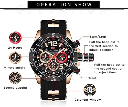 Vista 6 de AIMES Watch for Men Sport Military Waterproof Chronograph Mens Watches Analog Quartz Big Face Classic Stylish Fashion Casual Designer Business Work