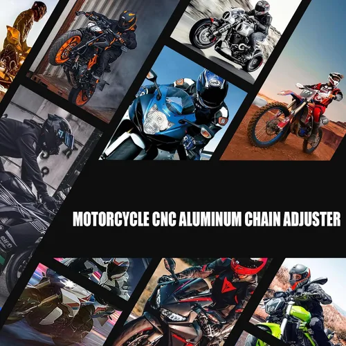 Vista 6 de Tensor de cadena universal CNC para motocicleta, accesorios modificados, regulador de aleación, herramientas automáticas de rueda rodante para moto
