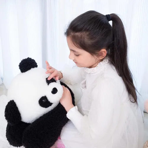 Vista 3 de Somao Juguete de peluche de oso panda gigante, lindo panda grande, almohada suave para abrazar para niños, novia, cojín para dormir, regalo