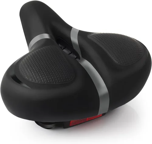 Vista 9 de Reemplazo de asiento de bicicleta, asiento de bicicleta para hombres y mujeres, cómodo sillín de bicicleta ancho con espuma viscoelástica acolchada