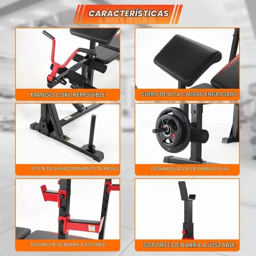 Vista 4 de Aceshin Banco de Pesas Olímpico, Banco de Pesas Ajustable de 900 LBS y Rack de Sentadillas, Set de Press de Banca con Extensión de Piernas