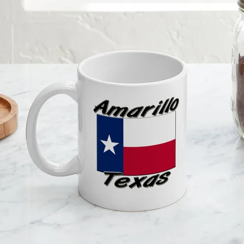 Vista 4 de CafePress – Taza Amarillo Texas – El único Taza de café, taza de café, S, Blanco