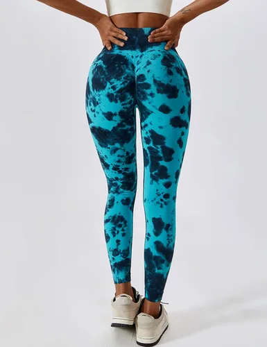 Vista 4 de Leggings de levantamiento de glúteos para mujer, pantalones de yoga de cintura alta sin costuras, leggings de entrenamiento