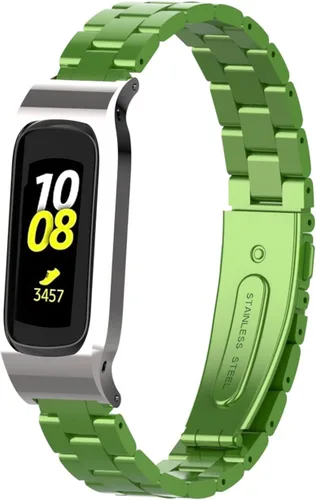 Vista 14 de Correa de reloj de metal compatible con Samsung Galaxy Fit2 SM-R220 de acero inoxidable con marco protector de caja de repuesto para Fit 2 SM-R220