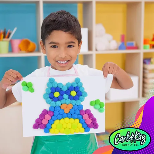Vista 7 de Carl & Kay [300 piezas] 250 pompones de 1 pulgada y 50 ojos saltones - Pompones para manualidades - Pompones para manualidades en colores surtidos