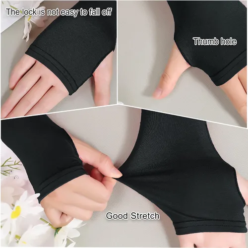 Vista 3 de Guantes Bellady para exteriores, manga larga, bloqueadores del sol, sin dedos para mujer