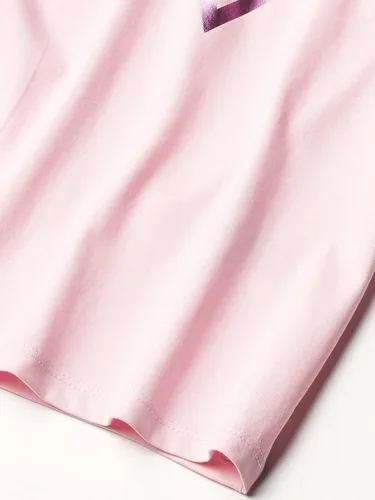 Vista 3 de GUESS Camiseta de manga corta de algodón orgánico con estampado de aluminio para niña, Blanco
