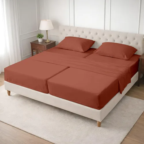 Vista 59 de SGI bedding Sábana Queen de 28 pulgadas con cabecera flexible y parte superior dividida, 100% algodón egipcio - 600 número de hilos, sábanas