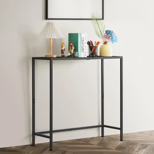 Vista 6 de Mesa consola estrecha, mesa de entrada negra para espacios pequeños 31.5" Small Side Table, Thin Hallway Table, Slim Sofa Side Table, For Living