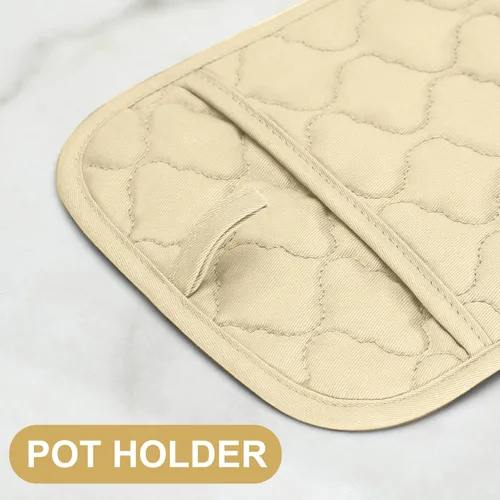 Vista 4 de Juego de agarraderas para horno y paños de cocina/Toallas de cocina y paños de limpieza, guantes de horno y toallas de cocina de 500 grados
