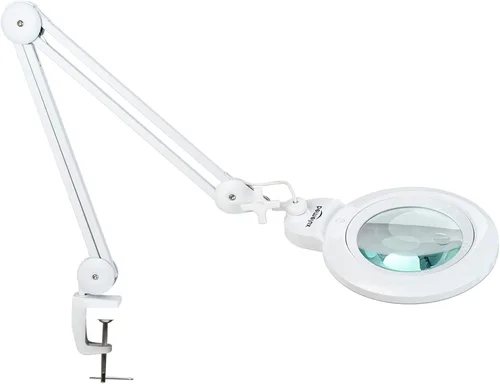 Vista 8 de Bifocals - Lámpara de escritorio con aumento con abrazadera, 5 dioptrías con 20 dioptrías, lente desmontable de 6 pulgadas y 120 luces LED, 3 modos