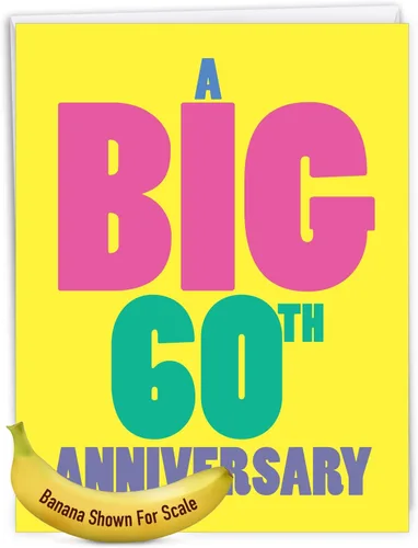 Vista 8 de NobleWorks - Tarjeta de felicitación de 60º aniversario jumbo de 8.5 x 11 pulgadas con sobre para hombres, mujeres - 60 años casados - Big 60