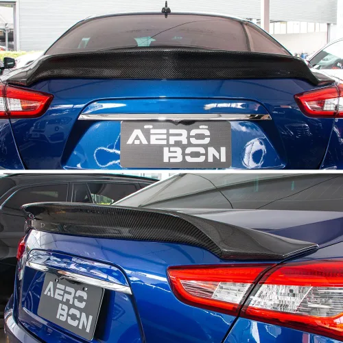Vista 2 de Alerón de maletero de fibra de carbono real para Maserati Ghibli Sedan 2014-2024 Estilo AS (Aero Sharp), se adapta a todos los adornos Maserati