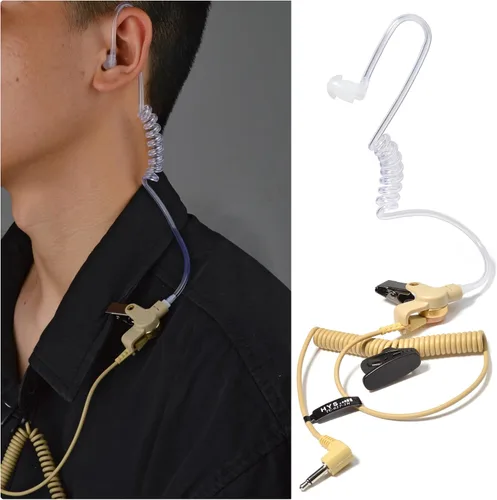 Vista 6 de HYS Auricular de 0.138 in 1 cable solo escucha, receptor/escucha SOLO auricular de vigilancia con punta de oído de silicona para radios