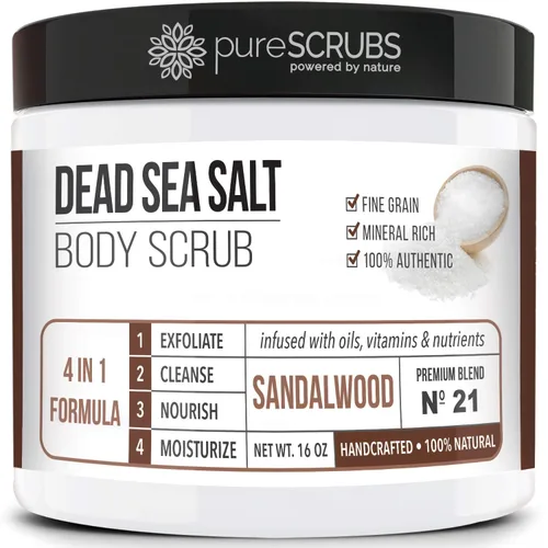 Vista 3 de Exfoliante de sal del Mar Muerto de lavanda + exfoliante corporal de sándalo