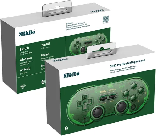 Vista 7 de AKNES 8Bitdo SN30 Pro - Controlador inalámbrico Bluetooth con joysticks de vibración, cable USB-C compatible con interruptor, Windows, Mac