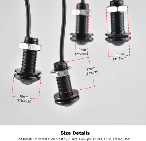Vista 6 de Boigoo Kit de Luces Marcadoras Universales de 12V para Parrilla Delantera con Lente de Proyector, Montaje con Pernos, Compatible con Parrilla