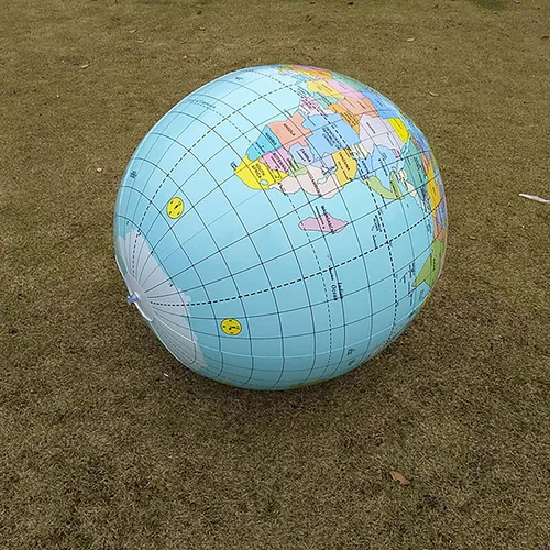Vista 2 de SWR Globo inflable del mundo del PVC de 36 pulgadas, azul - juguete educativo para los niños y los adultos