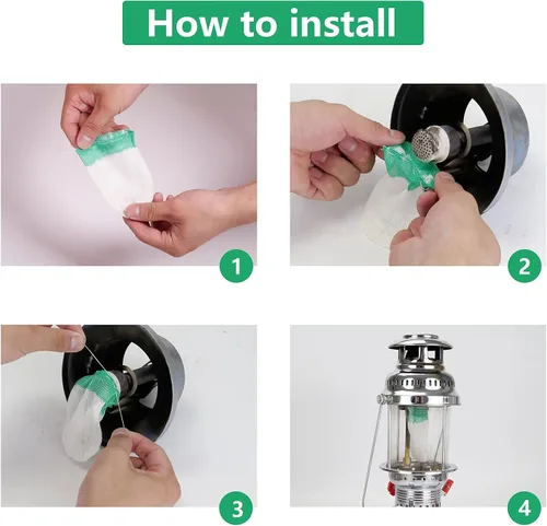 Vista 4 de 10 linternas de propano para farol de gas manto de luz de propano para acampar al aire libre linterna natural (10 unidades)