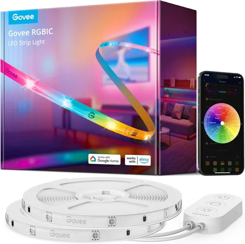 Vista 8 de Govee - Tira de luces LED RGBIC de 16.4 pies, luces LED inteligentes wifi, compatibles con Alexa y Google Assistant, control mediante aplicación