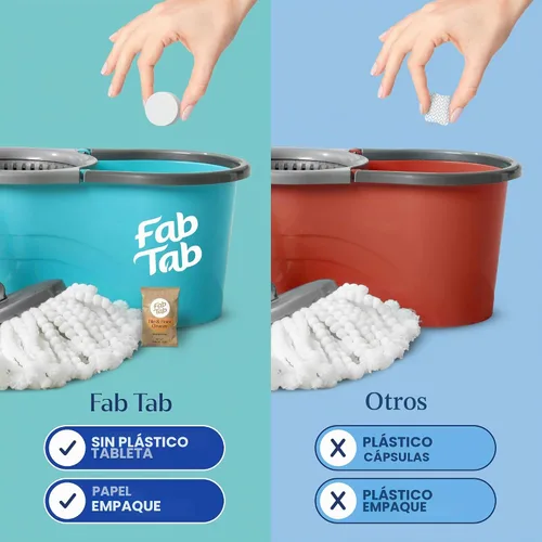 Vista 6 de Fab Tab Tabletas limpiadoras de suelos - Solución de mopa sin rayas