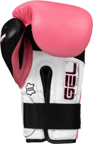 Vista 2 de Title Boxing Guantes de entrenamiento de gel suspense, rosa/negro, 16 oz