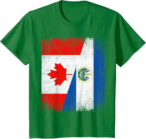 Vista 36 de Camiseta Half Canada El Salvador Flag Canadian Salvadoran Pride Roots
