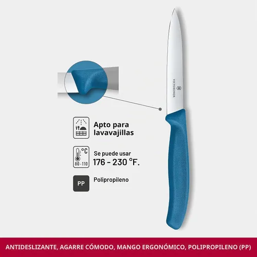 Vista 3 de Victorinox Swiss Classic - Cuchillo de pelar de 4 pulgadas con borde recto - Azul