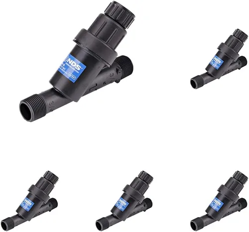 Vista 4 de NDS PRYF 30 - Filtro Y regulador de presión, 3/4 pulg. MPT X 3/4 pulg. MPT, rango de flujo de 0.2-5 GPM, 30 PSI, malla de 200, negro