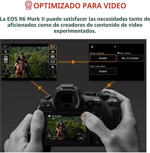 Vista 6 de Canon EOS R6 Mark II Cámara sin espejo con lente RF24-105mm F4-7.1 is STM, cámara híbrida de fotograma completo, sensor CMOS de 24.2 megapíxeles
