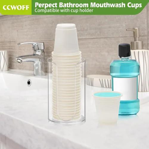 Vista 6 de 50 tazas de baño de 3 onzas 100% compostables, biodegradables, ecológicas, pequeñas, desechables, para enjuague bucal de baño, desechables