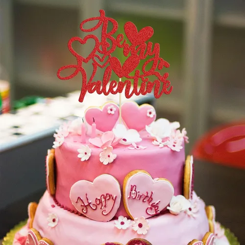 Vista 27 de Ephlyn 24 adornos para cupcakes con purpurina para el día de San Valentín, dulce amor, corazón, día de San Valentín, decoración para cupcakes