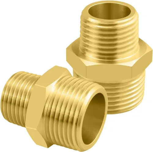 Vista 10 de SDTC Tech Paquete de 2 conectores de rosca macho NPT de 1/2 pulgada a rosca macho NPT de 1/2 pulgada, adaptador reductor de rosca macho NPT de 1/2