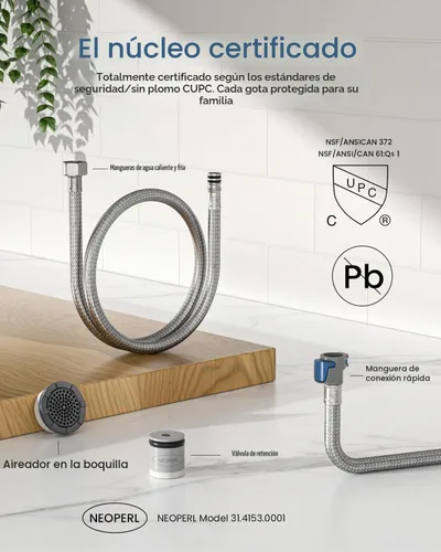 Vista 2 de APPASO Grifo de cocina sin contacto con pulverizador desplegable de níquel Sensor de plata