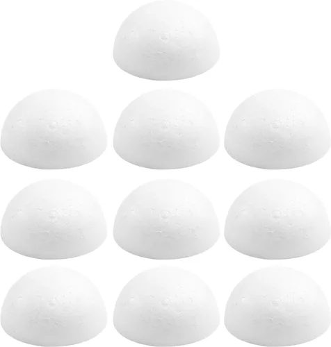 Vista 8 de Crafjie 150 piezas bolas de espuma de media pulgada blancas, bolas de espuma de poliestireno semirredondas, suministros para manualidades, bolas