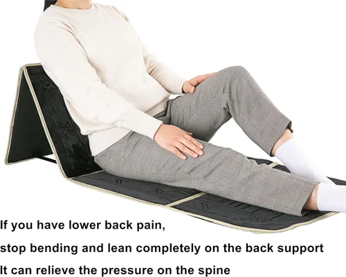 Vista 3 de Alfombra de oración con soporte de espalda/silla plegable de meditación y bolsillo de transporte (negro)