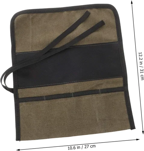 Vista 4 de DOITOOL Bolsa de rollo para electricistas artesanales, bolsa para tallar, organizador de electricista, bolsillos de herramientas, Hvac, mecánico