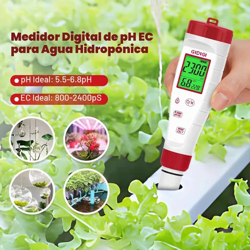 Vista 3 de Probador de pH, medidor de pH digital para agua, nueva versión de medidor TDS para agua potable con pantalla retroiluminada que muestra